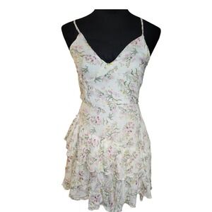 Women's Floral Ruffle Dress Wild Flower Bunch Size M